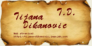 Tijana Dikanović vizit kartica